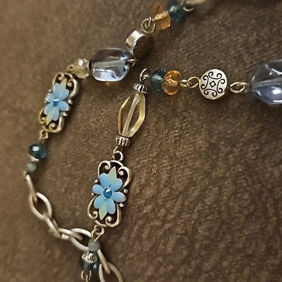 BRIGHTON Long Two-sided Floral Tile Chain Sun Joy Station Necklace - Picture 5 of 10